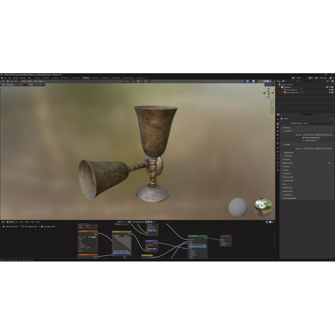 Antique Tableware 3D Model – Low Poly Game Ready Collection, FBX & Blender - View 12