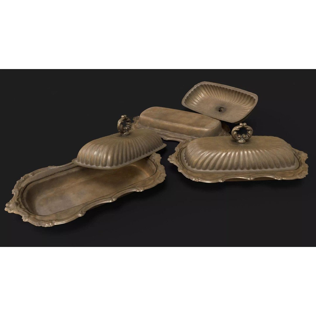 Antique Tableware 3D Model – Low Poly Game Ready Collection, FBX & Blender - View 17