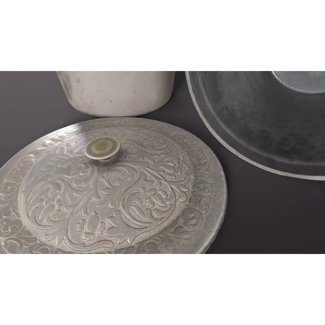 Antique Tableware 3D Model – Low Poly Game Ready Collection, FBX & Blender - View 35