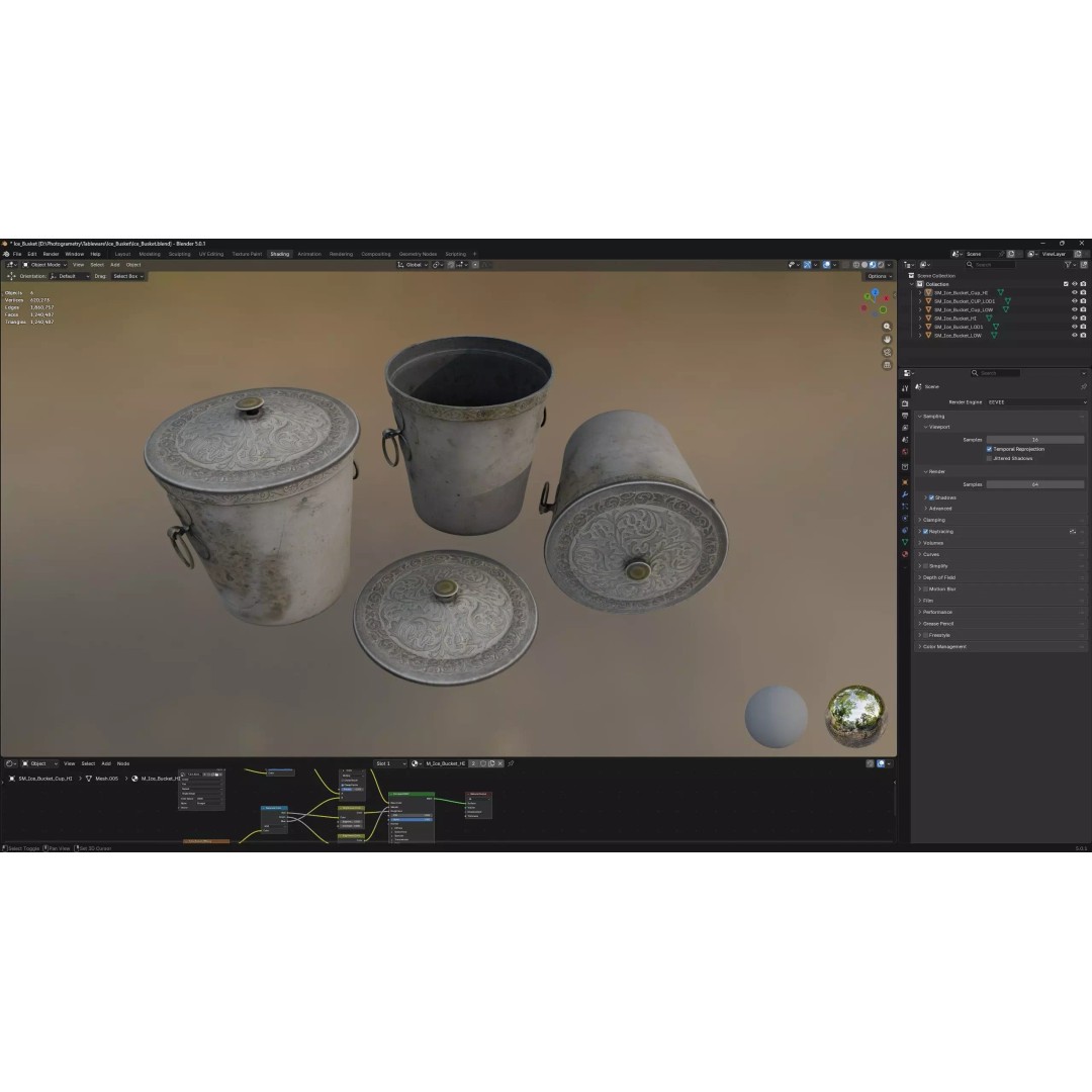 Antique Tableware 3D Model – Low Poly Game Ready Collection, FBX & Blender - View 36