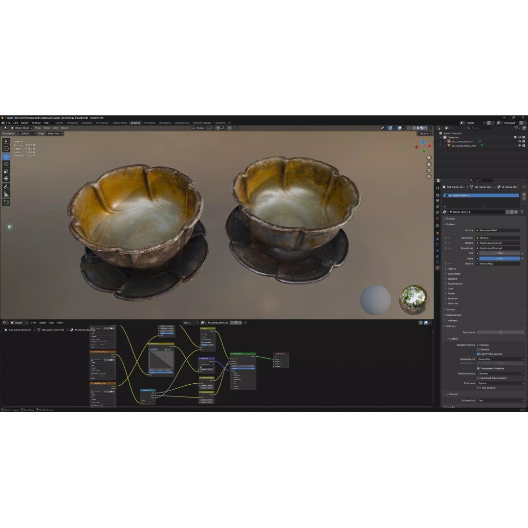 Antique Tableware 3D Model – Low Poly Game Ready Collection, FBX & Blender - View 42