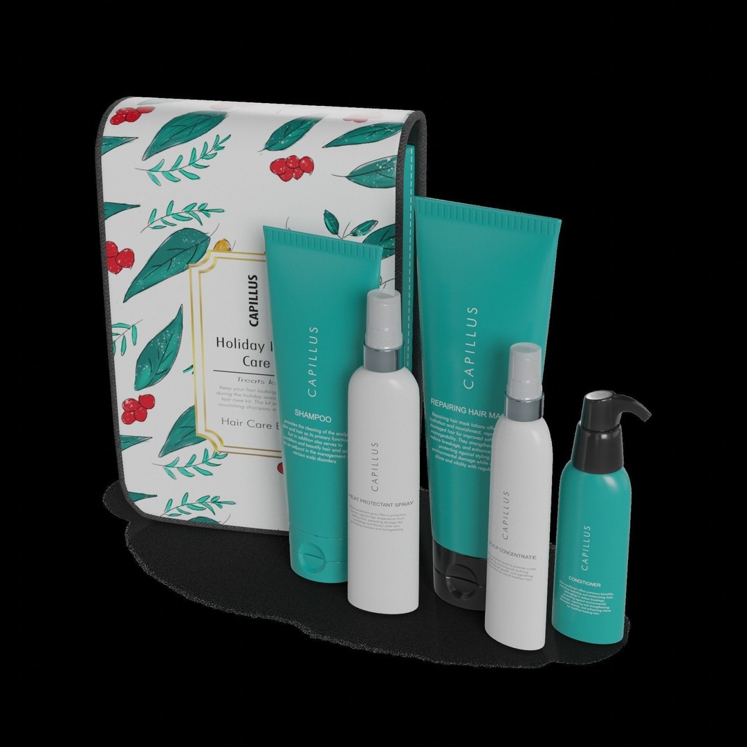 Holiday Hair Care Kit 3D Model – Low Poly PBR Asset for Blender