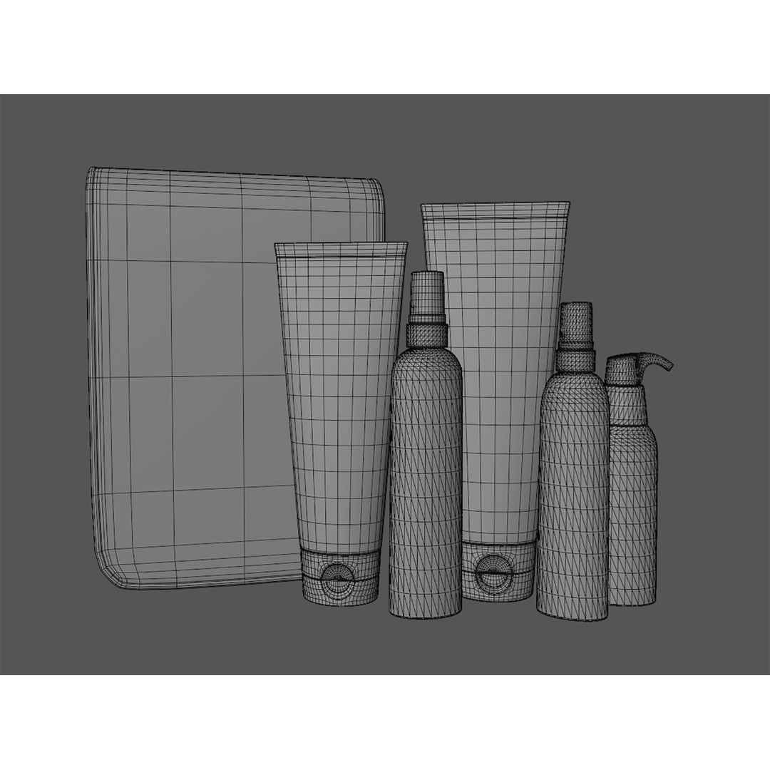 Holiday Hair Care Kit 3D Model – Low Poly PBR Asset for Blender - View 12