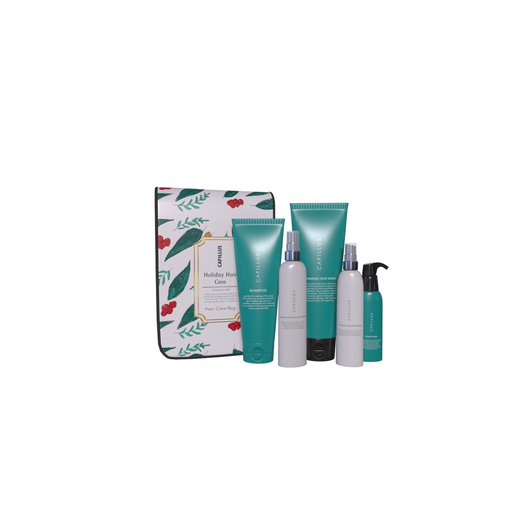 Holiday Hair Care Kit 3D Model – Low Poly PBR Asset for Blender - View 3
