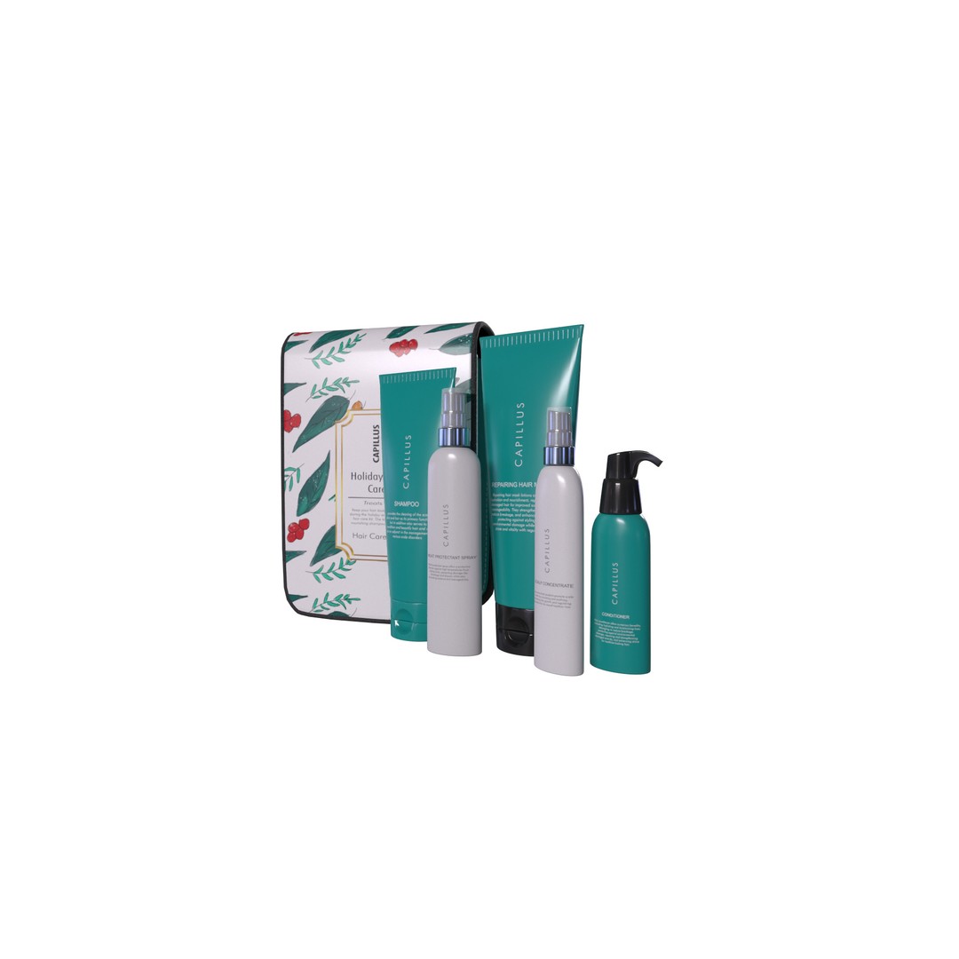 Holiday Hair Care Kit 3D Model – Low Poly PBR Asset for Blender - View 4