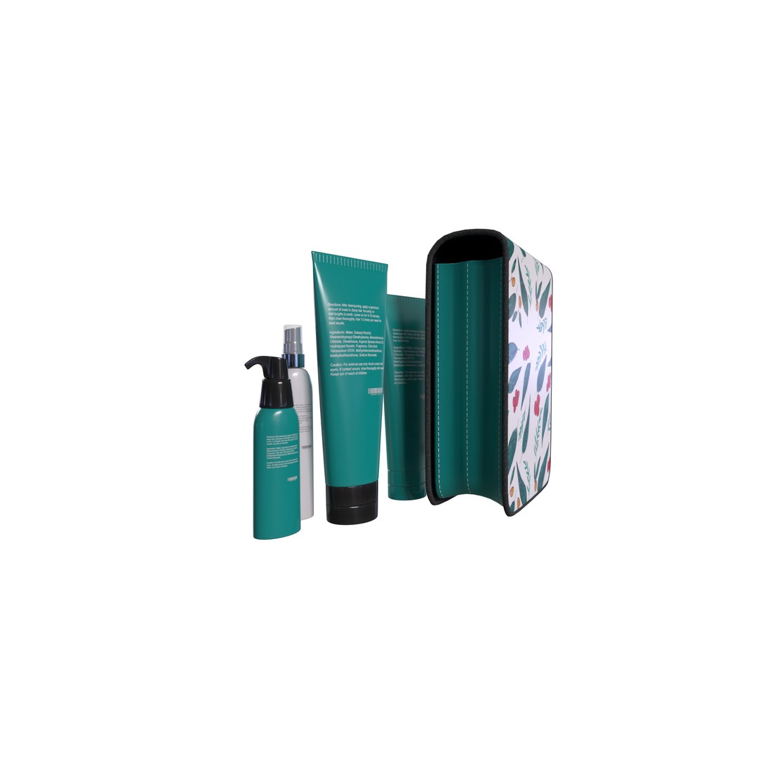 Holiday Hair Care Kit 3D Model – Low Poly PBR Asset for Blender - View 5