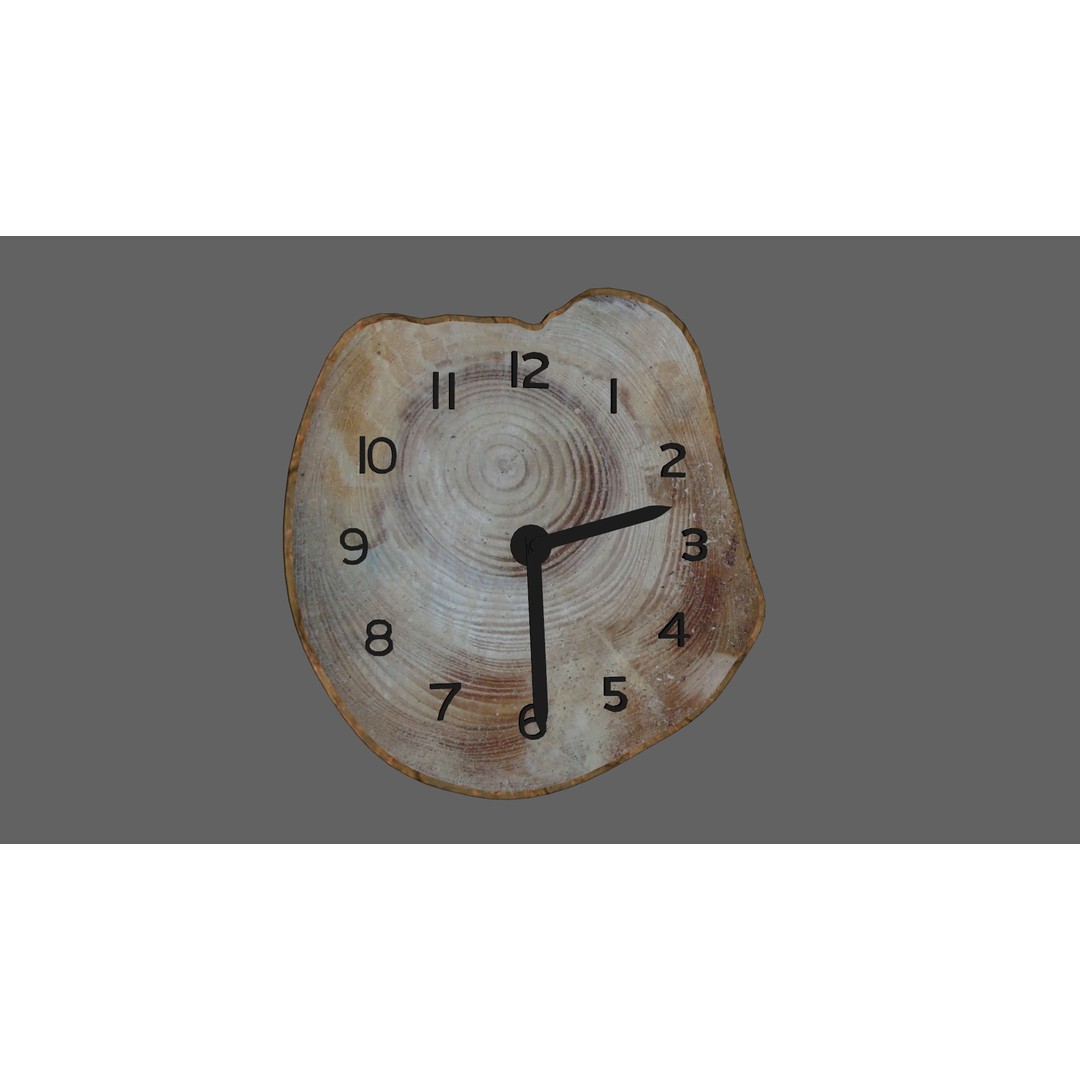 Wall Clock 3D Model – Low Poly Christmas Decoration, FBX