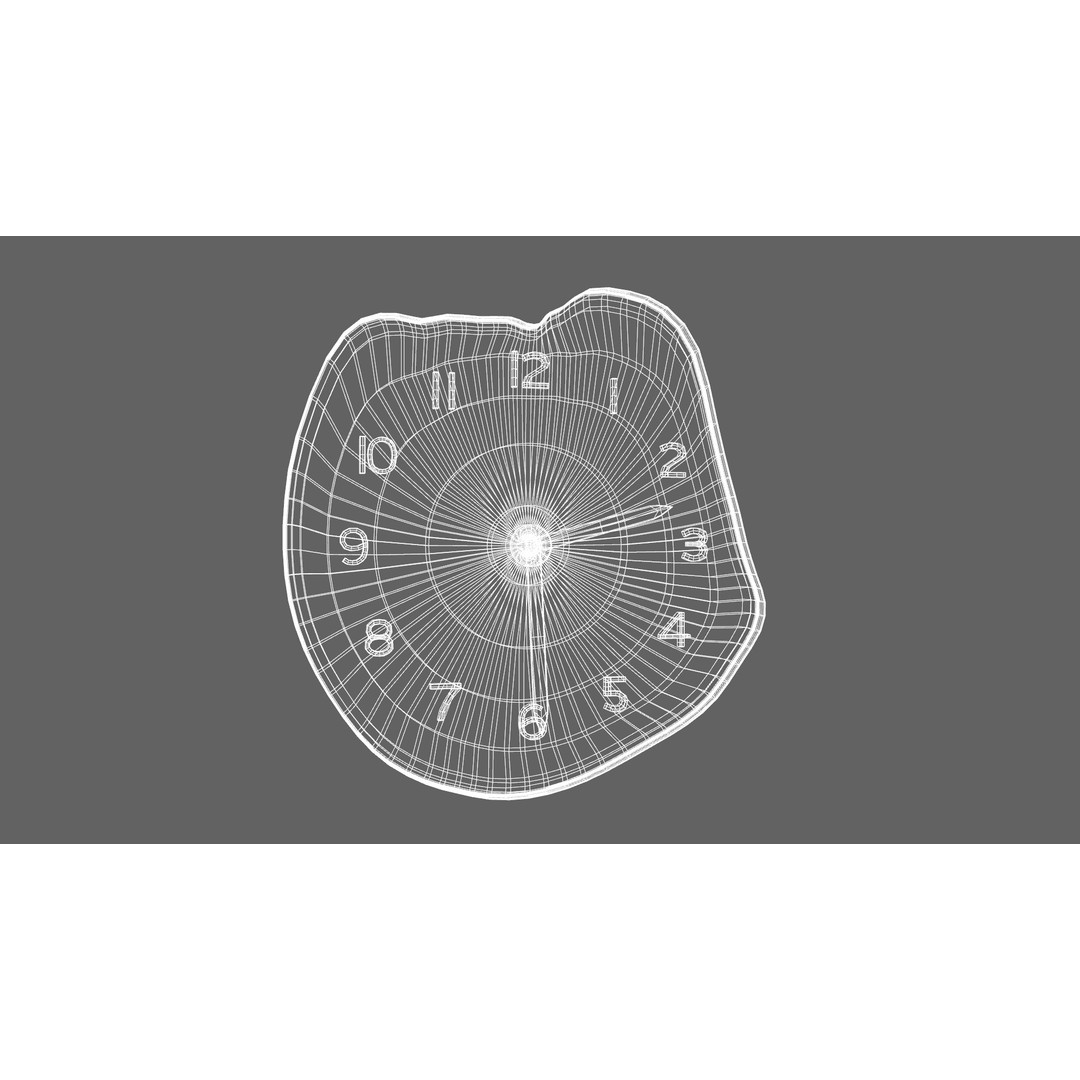 Wall Clock 3D Model – Low Poly Christmas Decoration, FBX - View 11