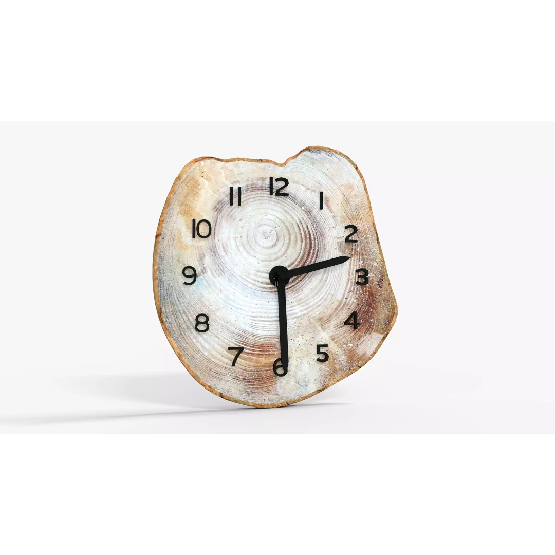 Wall Clock 3D Model – Low Poly Christmas Decoration, FBX - View 2