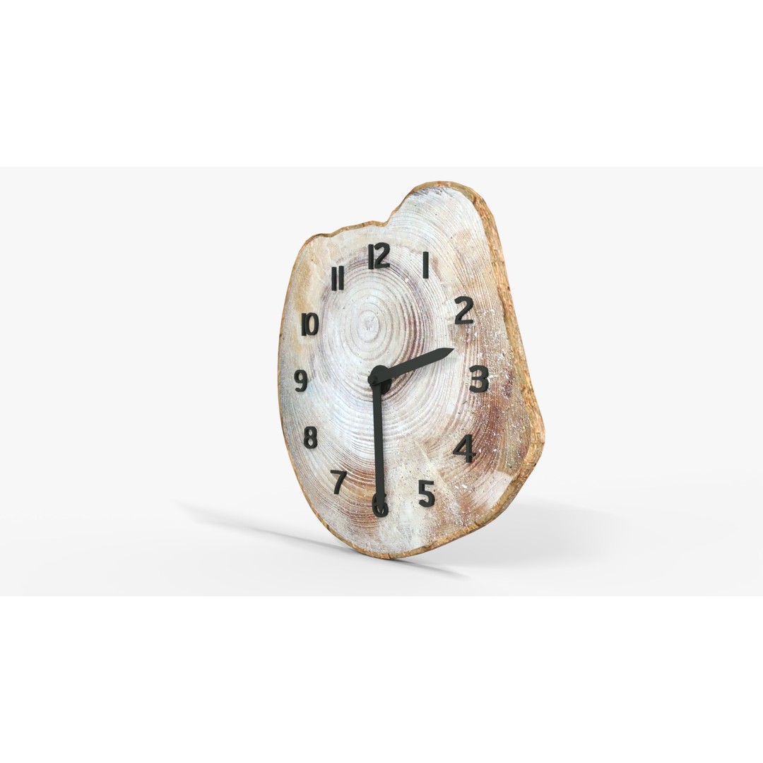 Wall Clock 3D Model – Low Poly Christmas Decoration, FBX - View 3