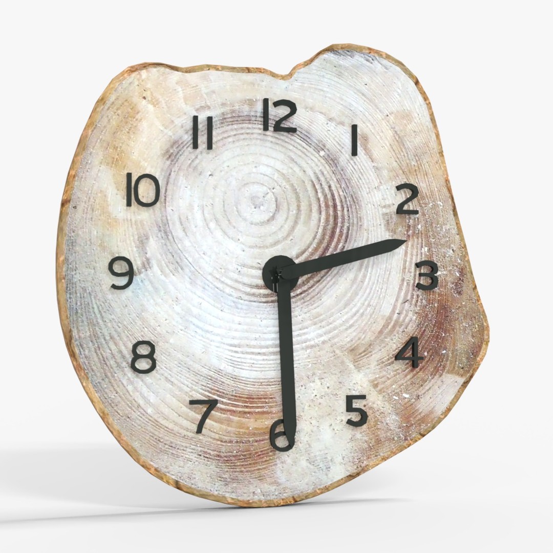 Wall Clock 3D Model – Low Poly Christmas Decoration, FBX - View 7