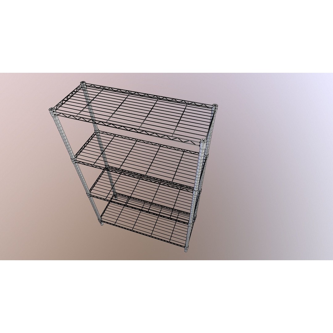 Wire Shelving 3D Model – PBR Game-Ready Asset, FBX, OBJ
