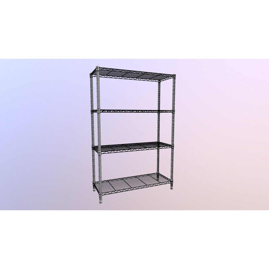 Wire Shelving 3D Model – PBR Game-Ready Asset, FBX, OBJ - View 11