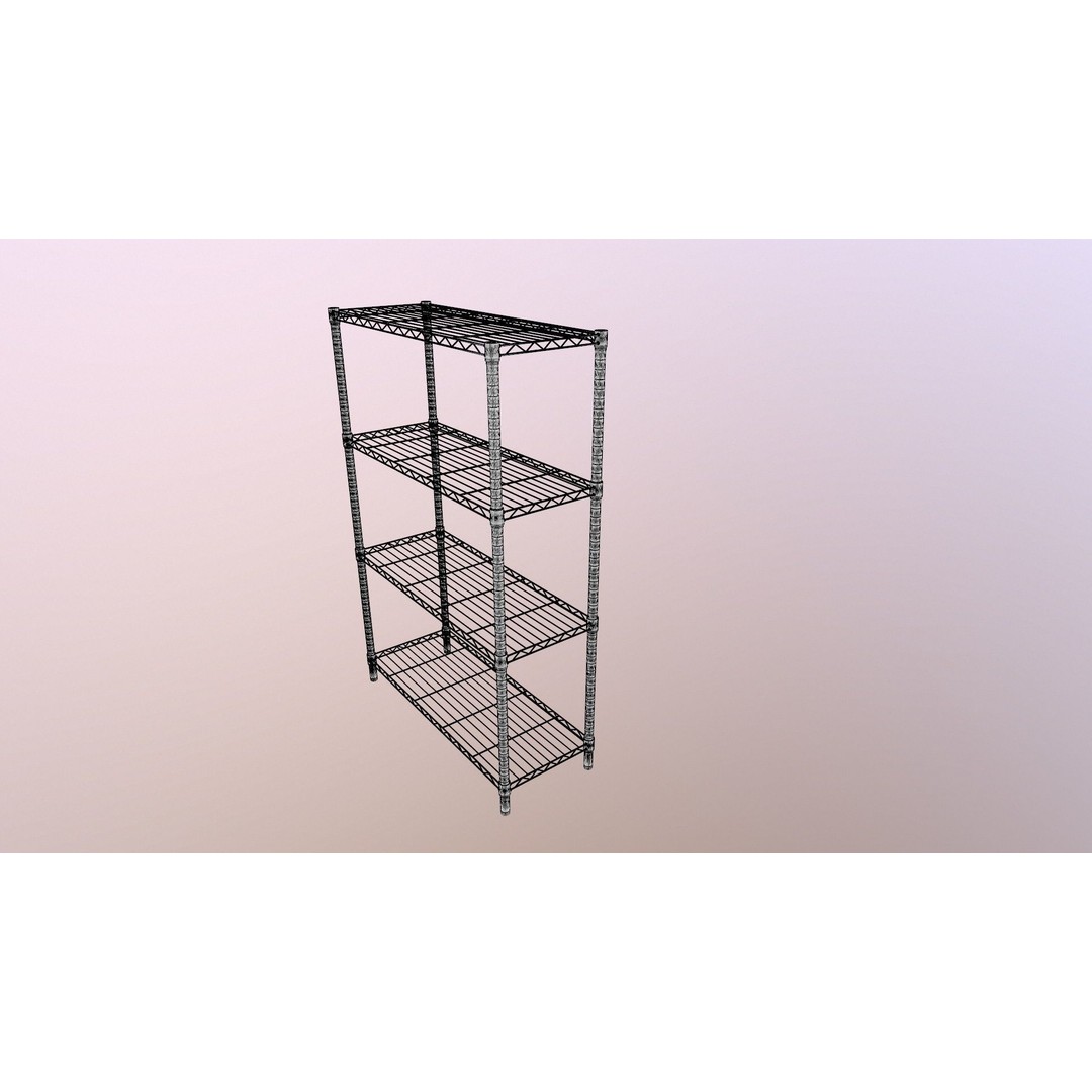 Wire Shelving 3D Model – PBR Game-Ready Asset, FBX, OBJ - View 12