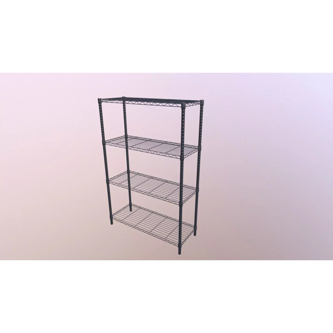 Wire Shelving 3D Model – PBR Game-Ready Asset, FBX, OBJ - View 2