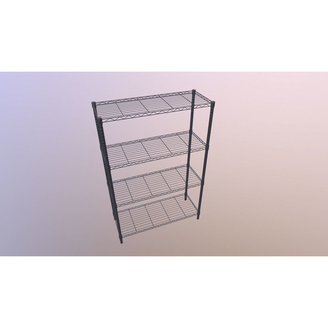 Wire Shelving 3D Model – PBR Game-Ready Asset, FBX, OBJ - View 4