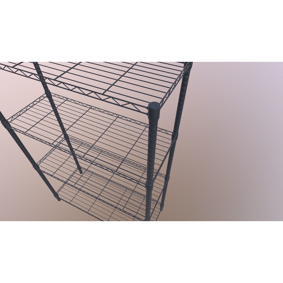 Wire Shelving 3D Model – PBR Game-Ready Asset, FBX, OBJ - View 6