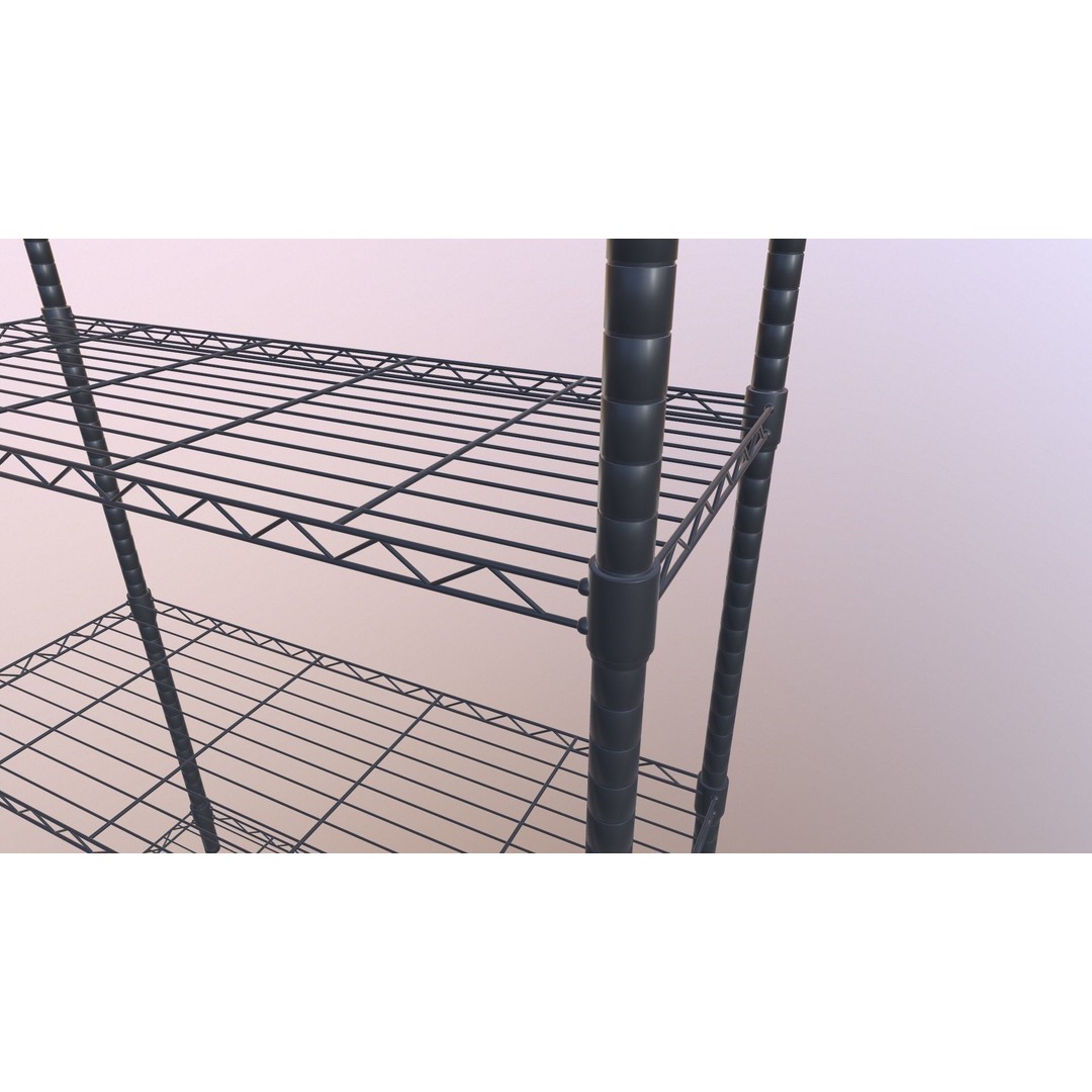 Wire Shelving 3D Model – PBR Game-Ready Asset, FBX, OBJ - View 7
