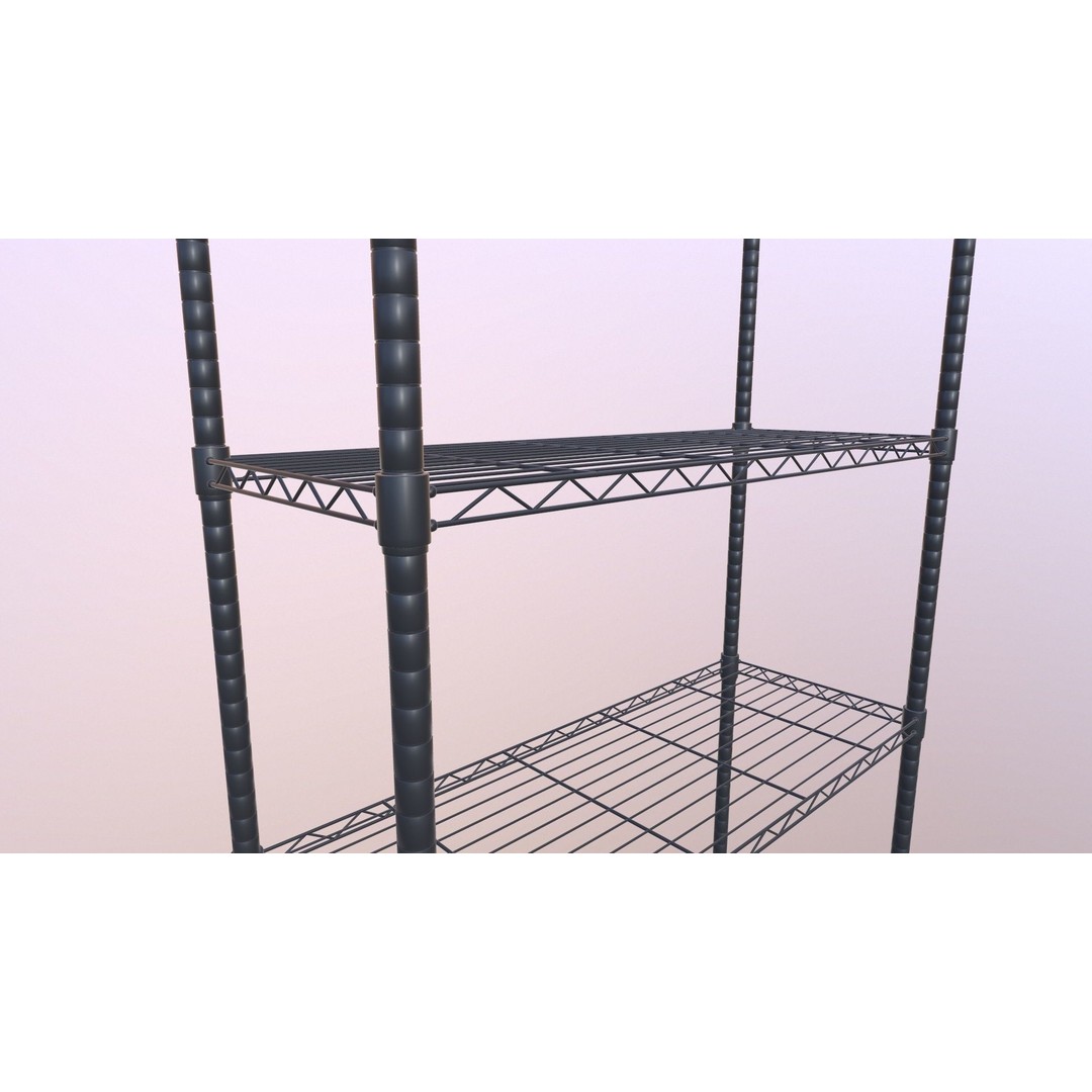 Wire Shelving 3D Model – PBR Game-Ready Asset, FBX, OBJ - View 8