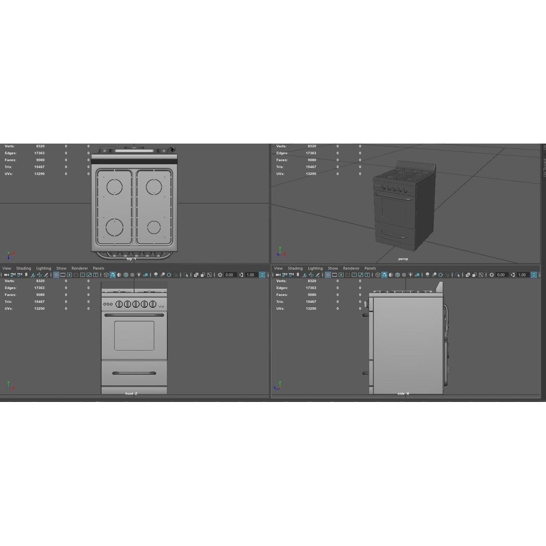 Stove 3D Model – Low Poly Game Ready Kitchen Asset, FBX & OBJ