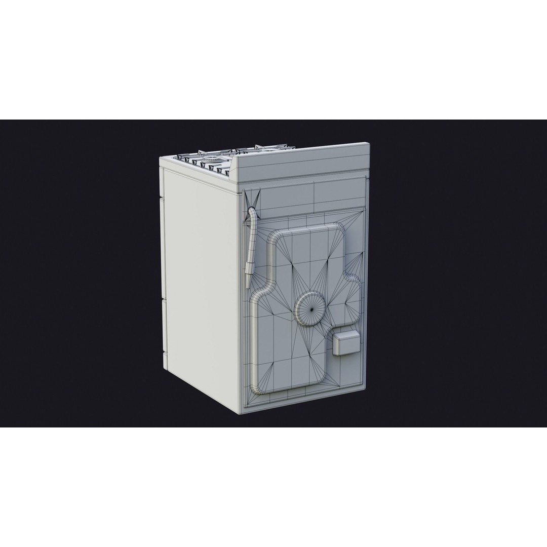 Stove 3D Model – Low Poly Game Ready Kitchen Asset, FBX & OBJ - View 11