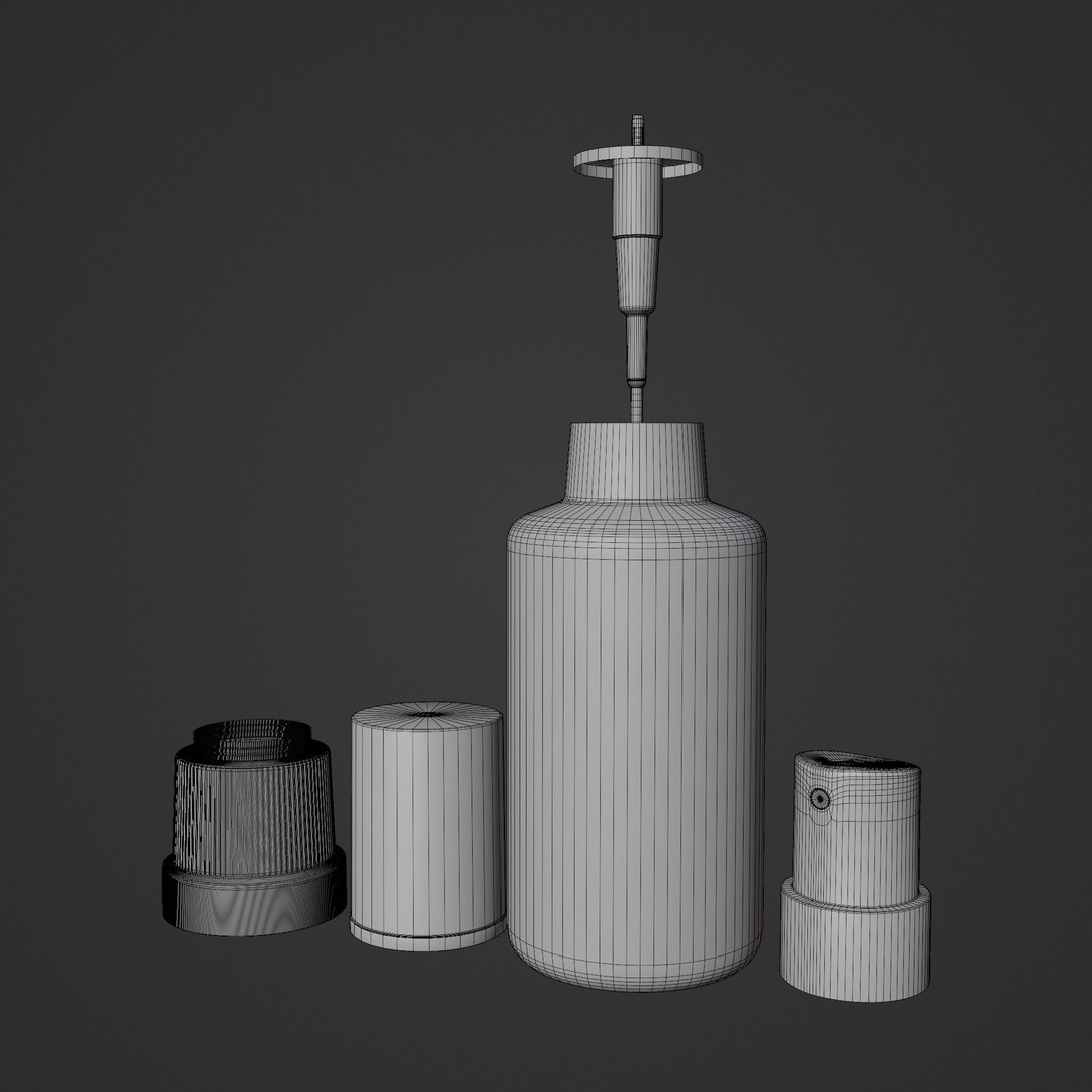 Mini Spray Bottle 3D Model – Low Poly Utility for Blender, FBX, OBJ
