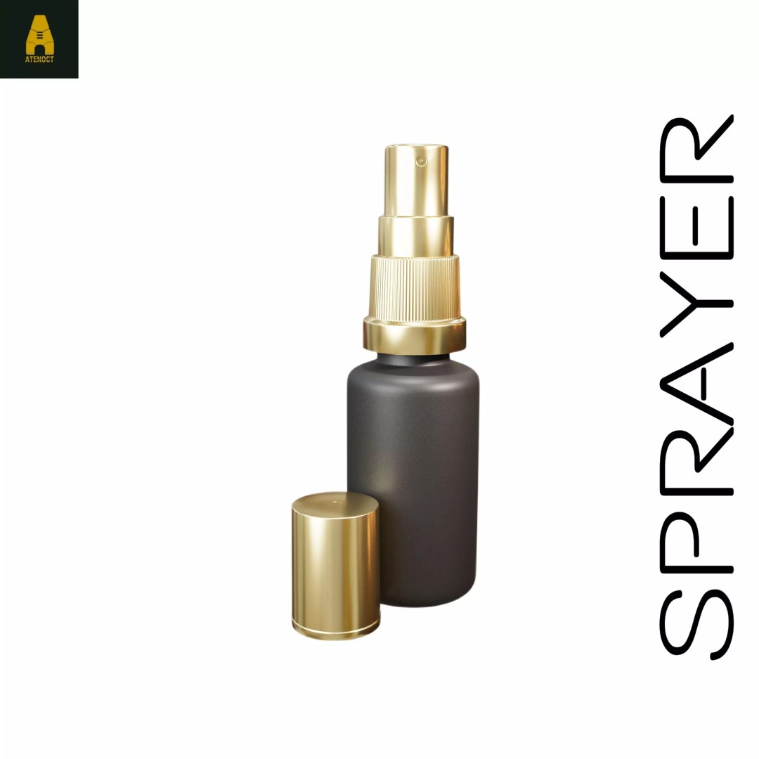 Mini Spray Bottle 3D Model – Low Poly Utility for Blender, FBX, OBJ - View 2