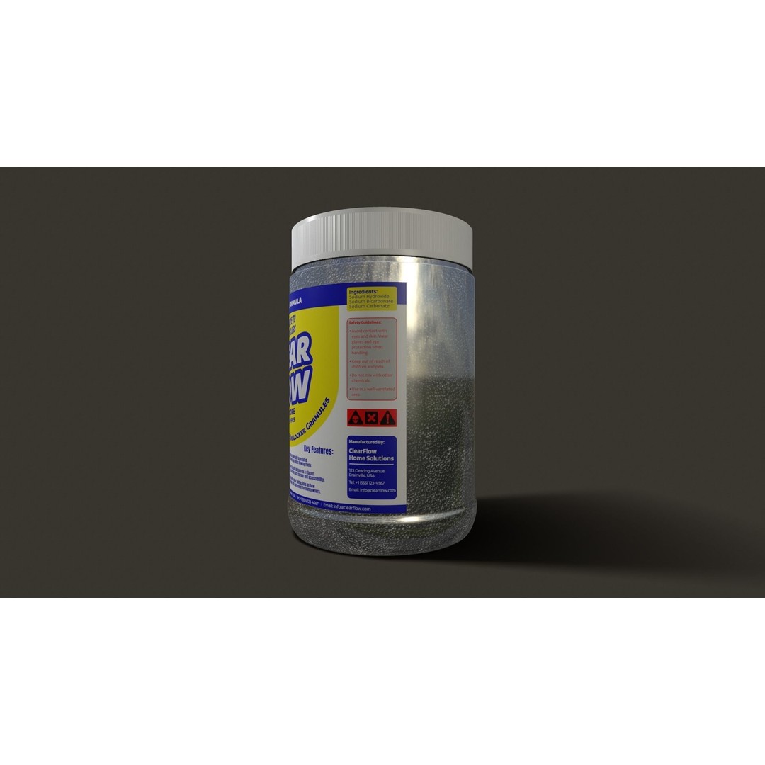 Pipe Cleaner Granules 3D Model – Low Poly PBR Asset for Plumbing Visualizations - View 3