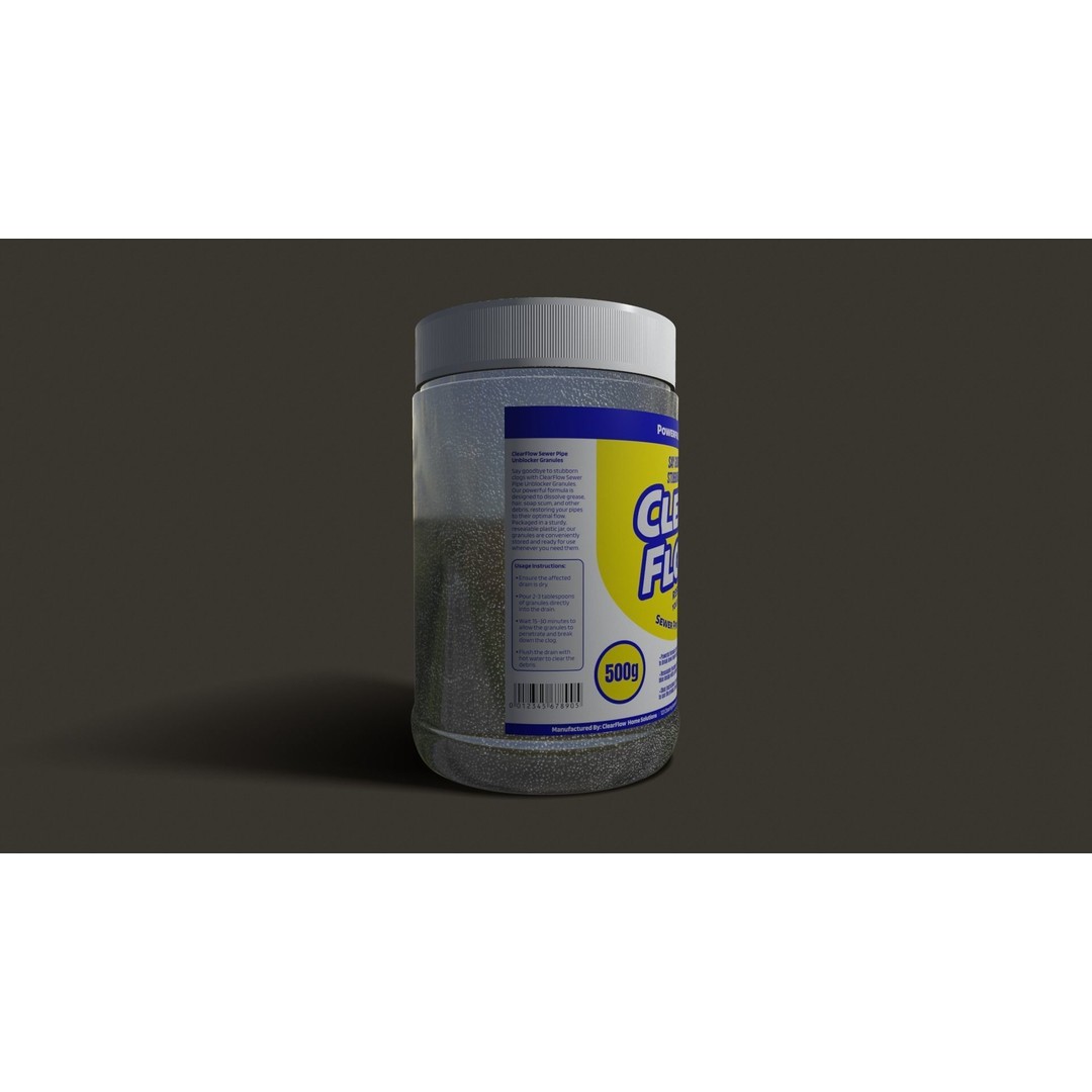 Pipe Cleaner Granules 3D Model – Low Poly PBR Asset for Plumbing Visualizations - View 5
