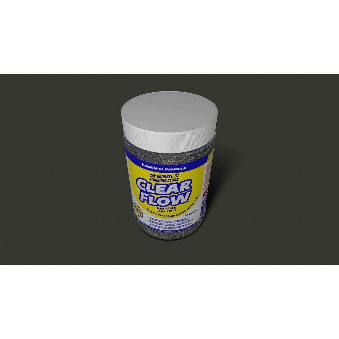 Pipe Cleaner Granules 3D Model – Low Poly PBR Asset for Plumbing Visualizations - View 6