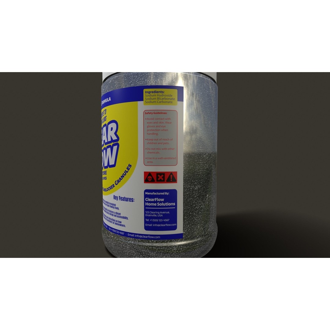 Pipe Cleaner Granules 3D Model – Low Poly PBR Asset for Plumbing Visualizations - View 7