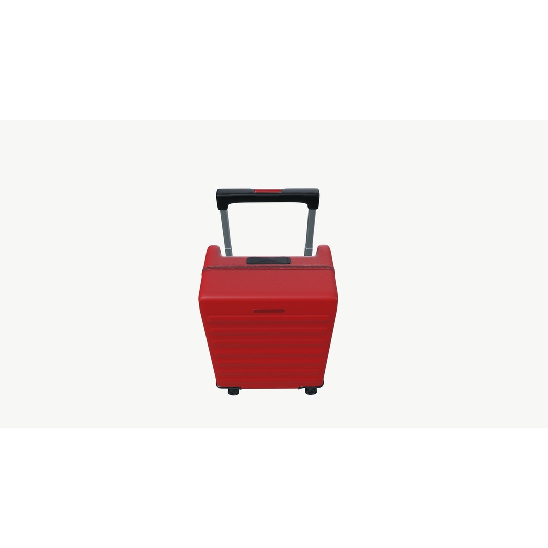 Vibrant Red Suitcase 3D Model – Low Poly PBR Game Asset, FBX - View 4