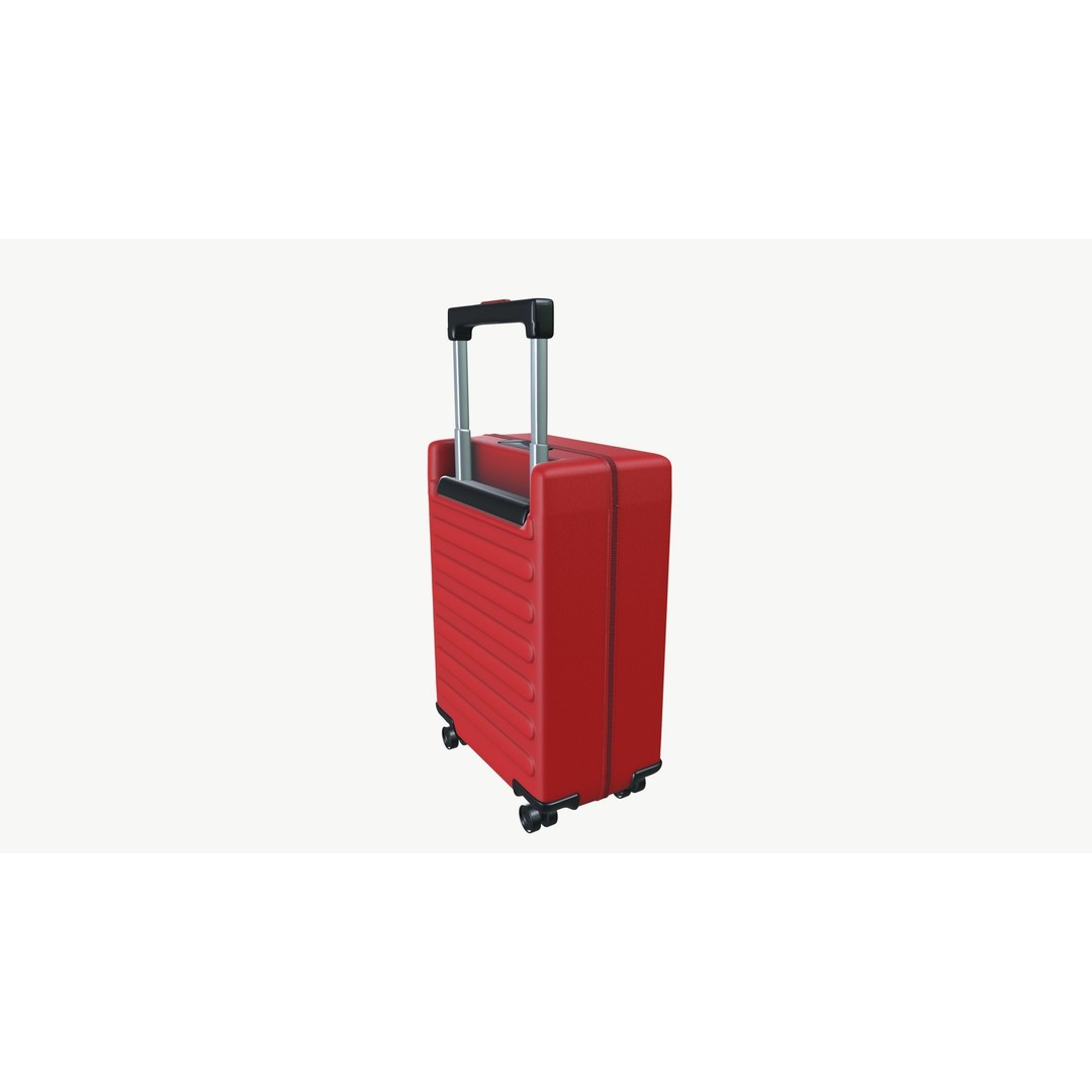 Vibrant Red Suitcase 3D Model – Low Poly PBR Game Asset, FBX - View 5