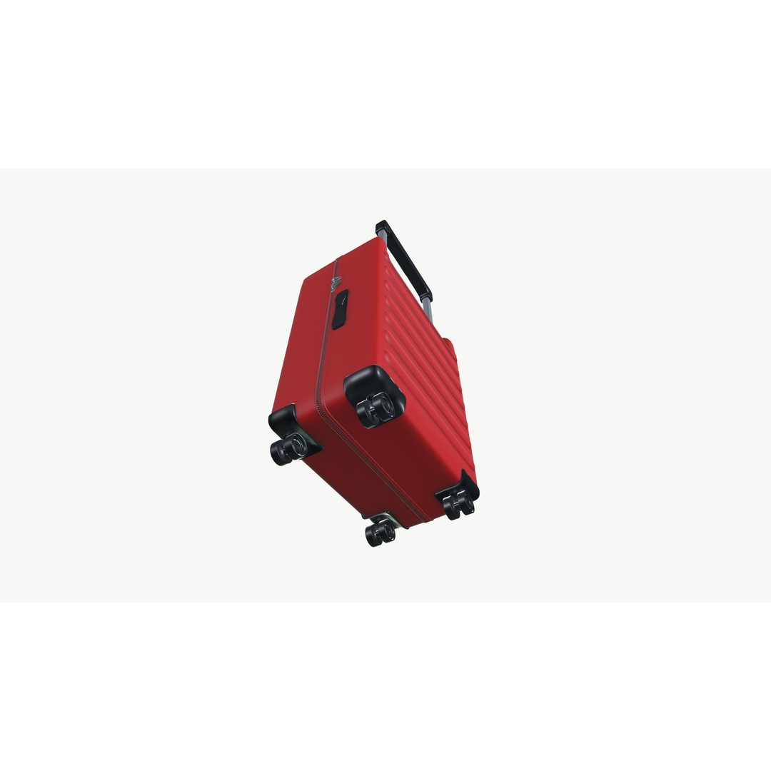 Vibrant Red Suitcase 3D Model – Low Poly PBR Game Asset, FBX - View 6