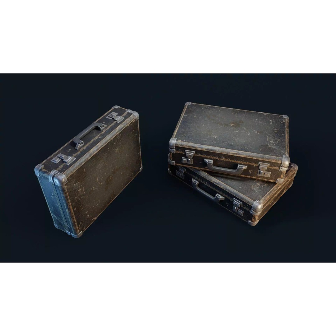 Vintage Suitcase 3D Model – Low Poly PBR Game Asset, FBX, OBJ - View 5