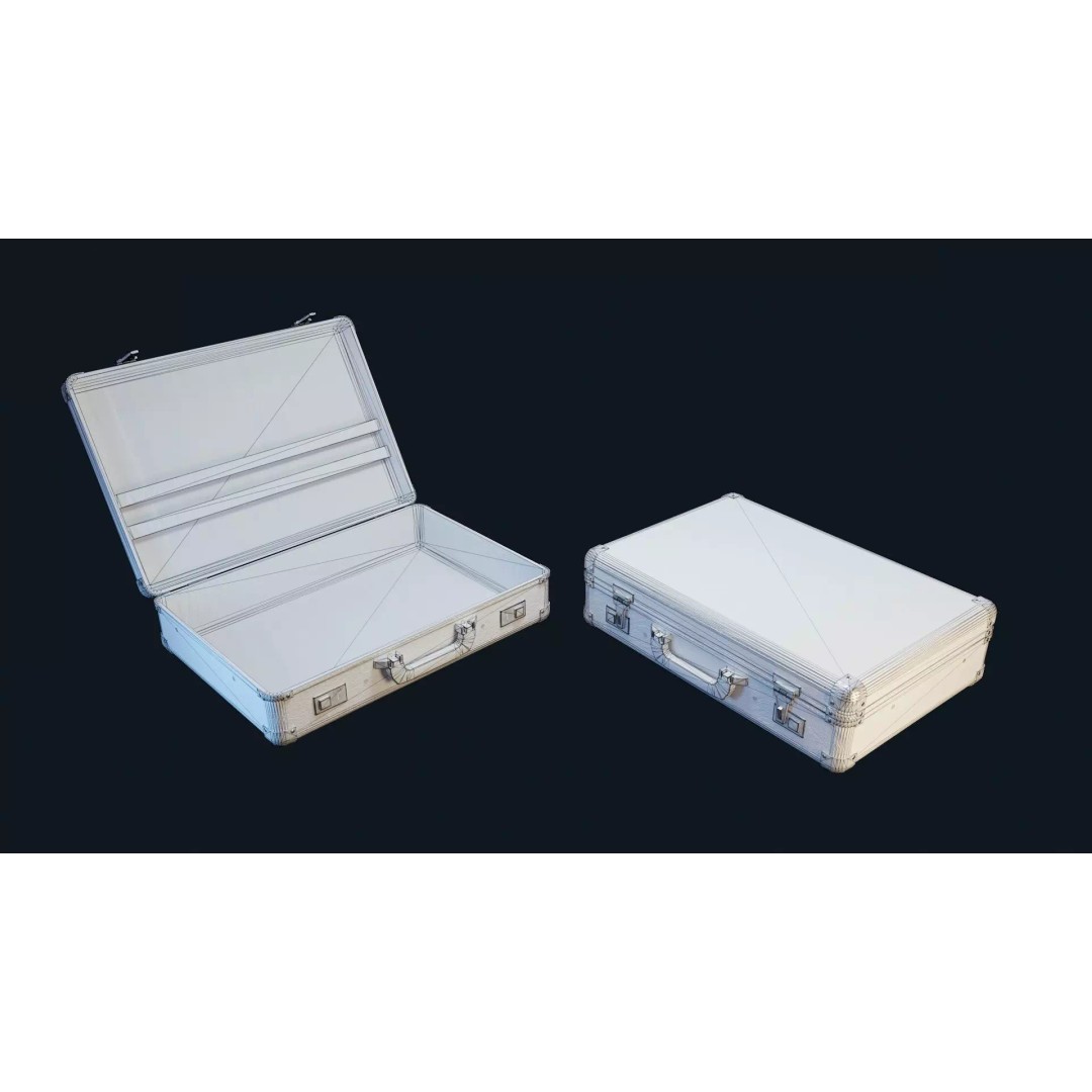 Vintage Suitcase 3D Model – Low Poly PBR Game Asset, FBX, OBJ - View 8