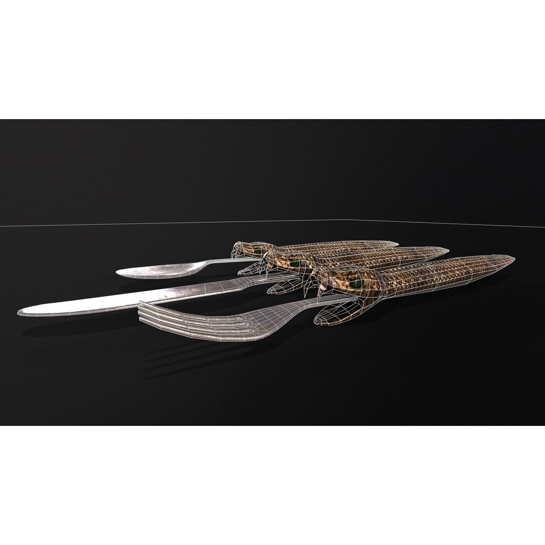 Snake King Cutlery 3D Model – Low Poly Kitchenware, FBX, PBR Textures - View 14