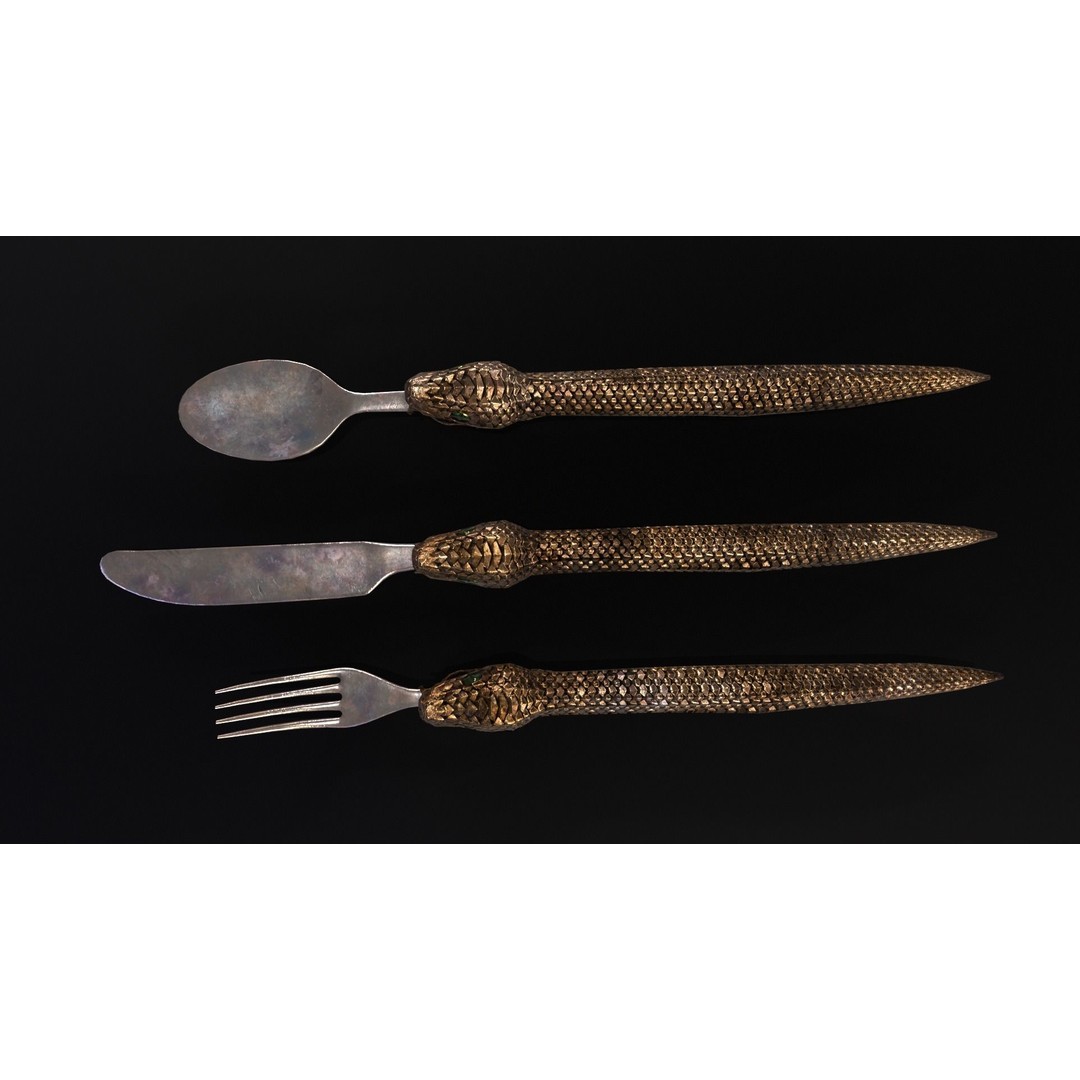 Snake King Cutlery 3D Model – Low Poly Kitchenware, FBX, PBR Textures - View 15