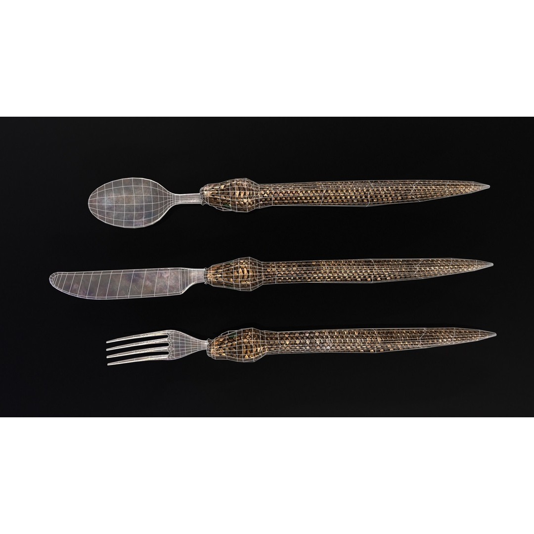 Snake King Cutlery 3D Model – Low Poly Kitchenware, FBX, PBR Textures - View 16