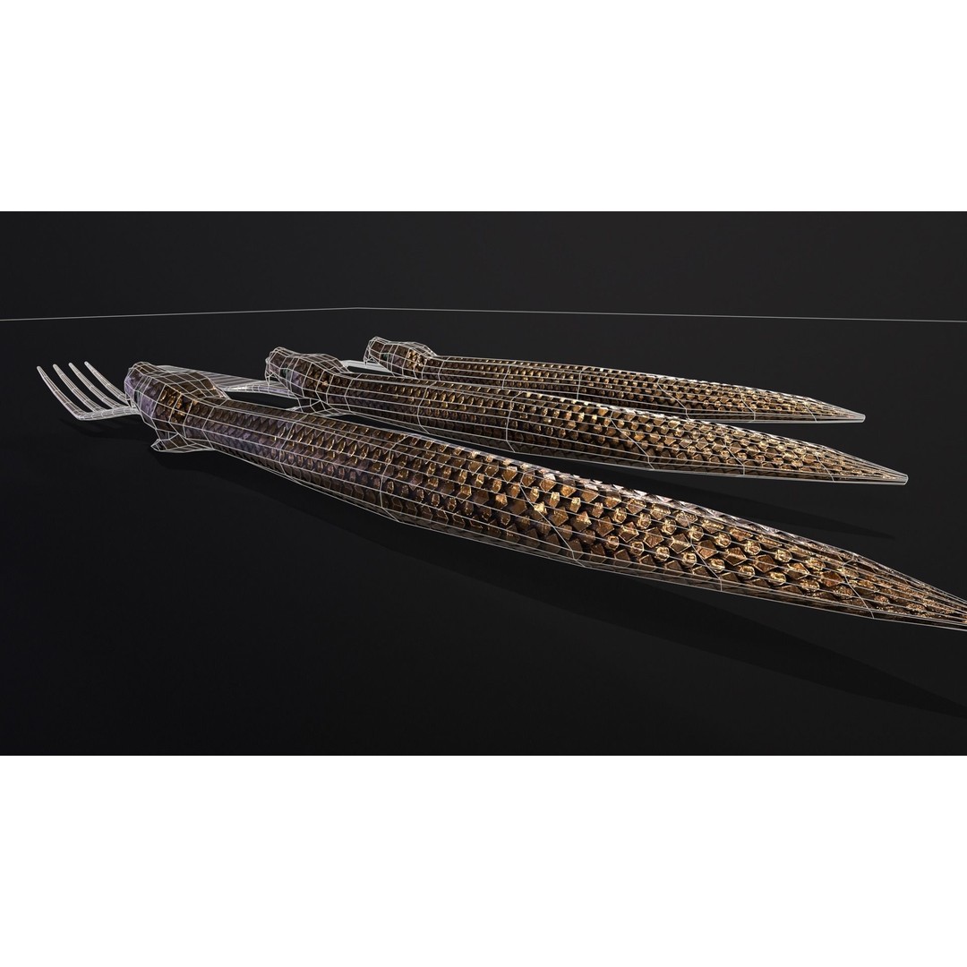 Snake King Cutlery 3D Model – Low Poly Kitchenware, FBX, PBR Textures - View 18