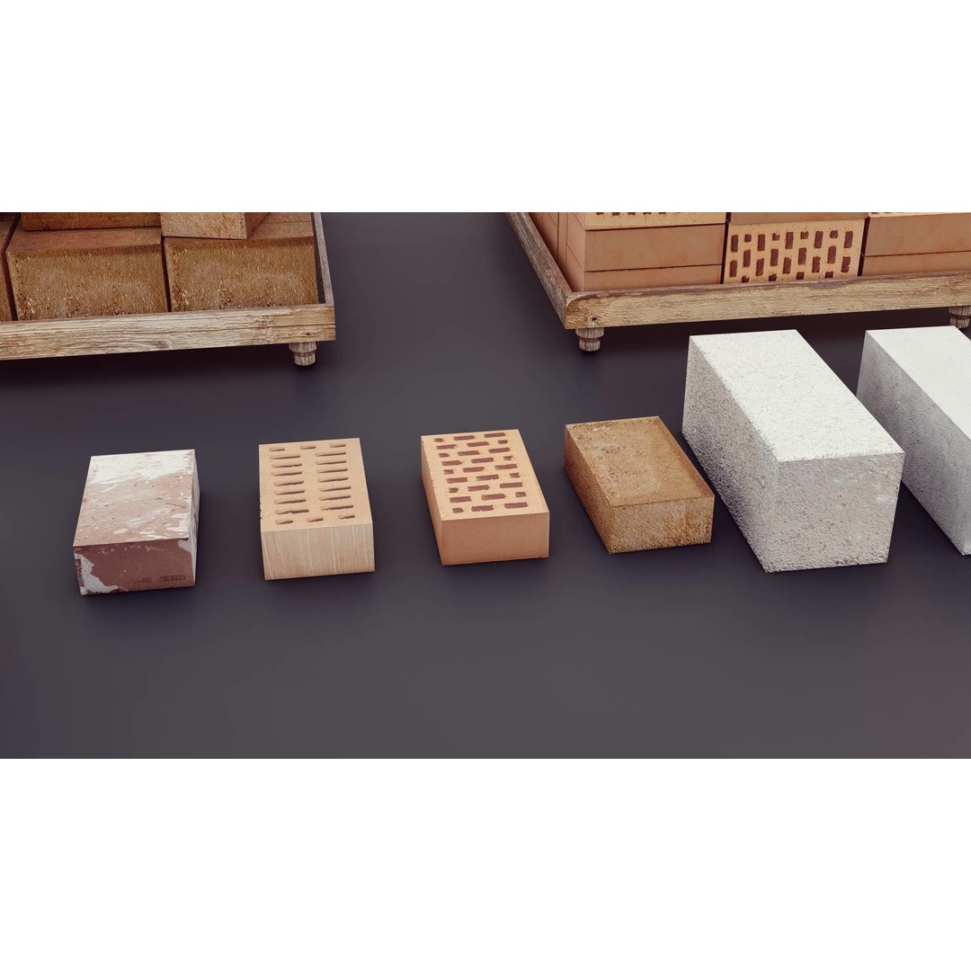 Brick Collection 3D Model – Low Poly Game Asset, PBR Textures - View 6
