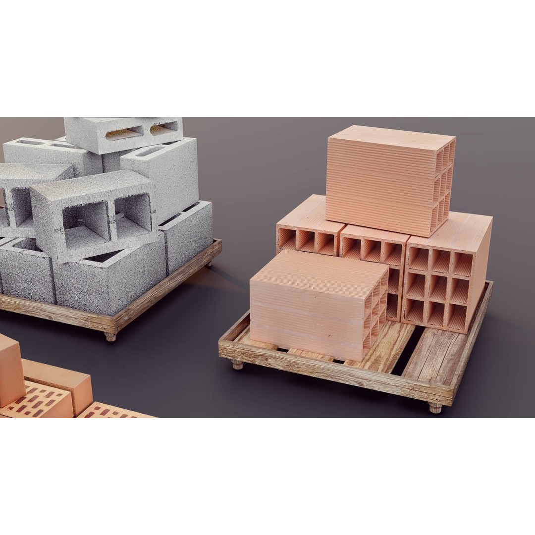 Brick Collection 3D Model – Low Poly Game Asset, PBR Textures - View 7
