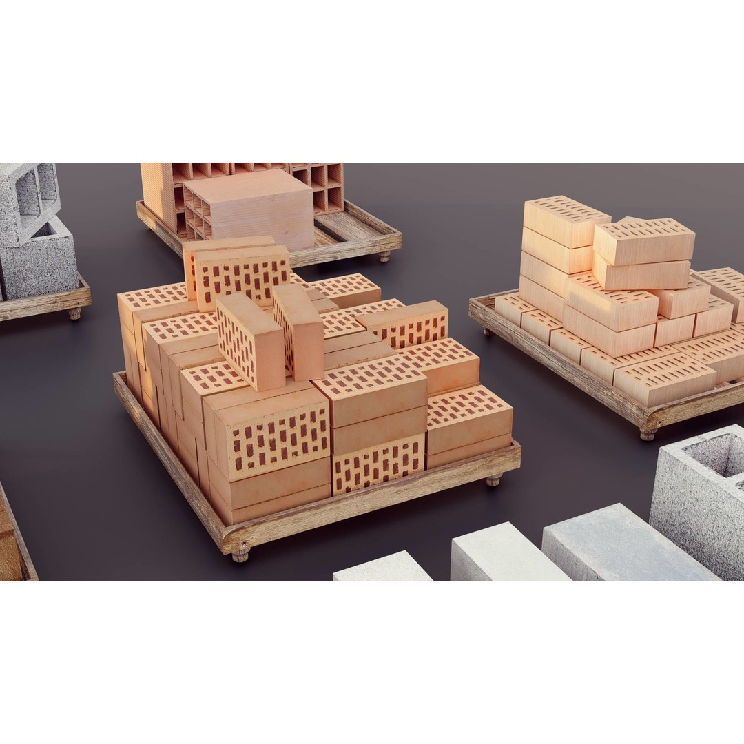 Brick Collection 3D Model – Low Poly Game Asset, PBR Textures - View 9