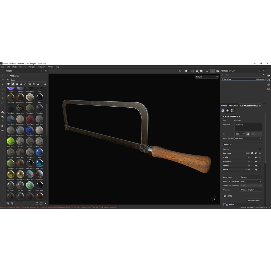 Hack Saw 3D Model – Low Poly Game Ready Asset, FBX, OBJ, Blender - View 8