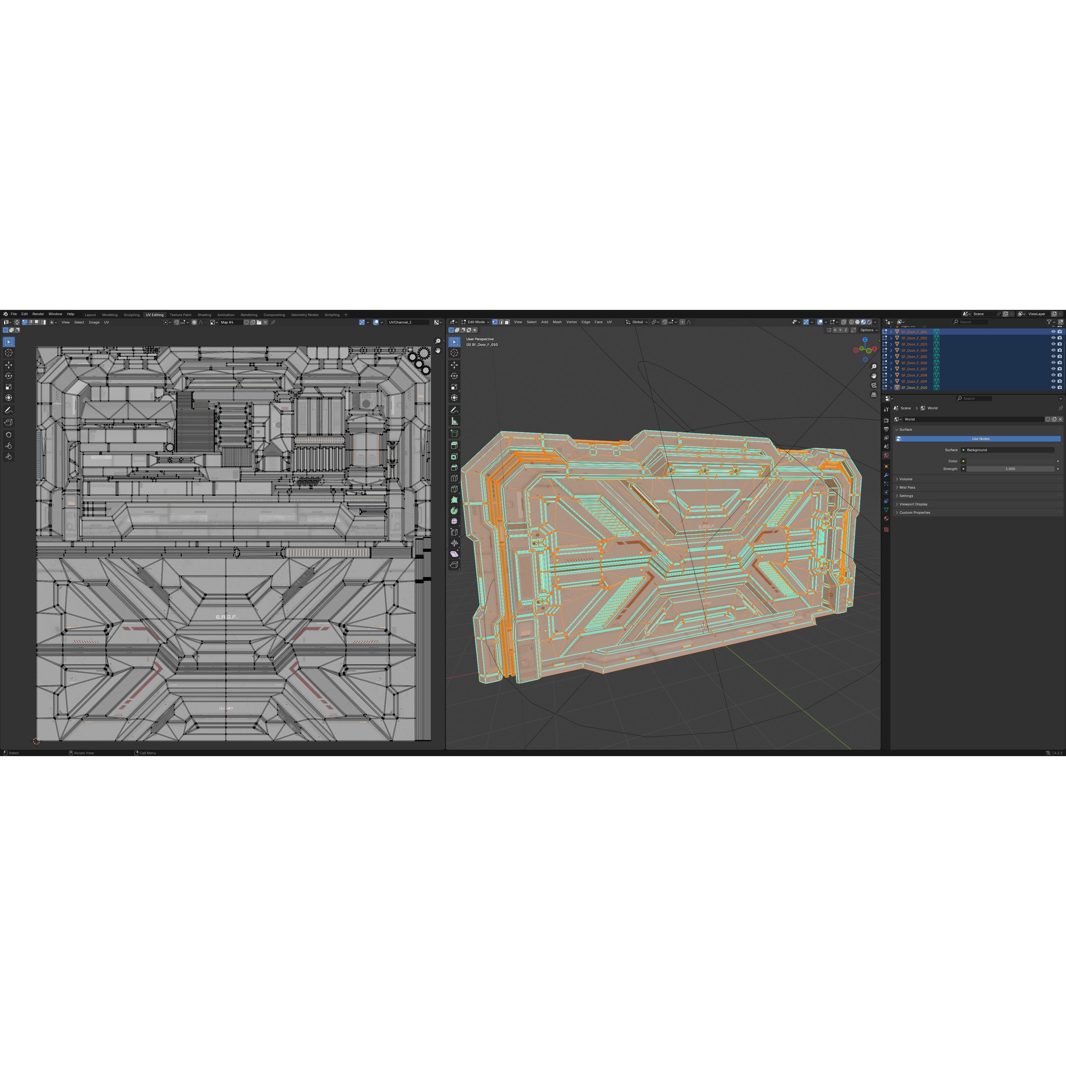 Sci-Fi Door Kit Vol 1 - Low-Poly Game-Ready 3D Model