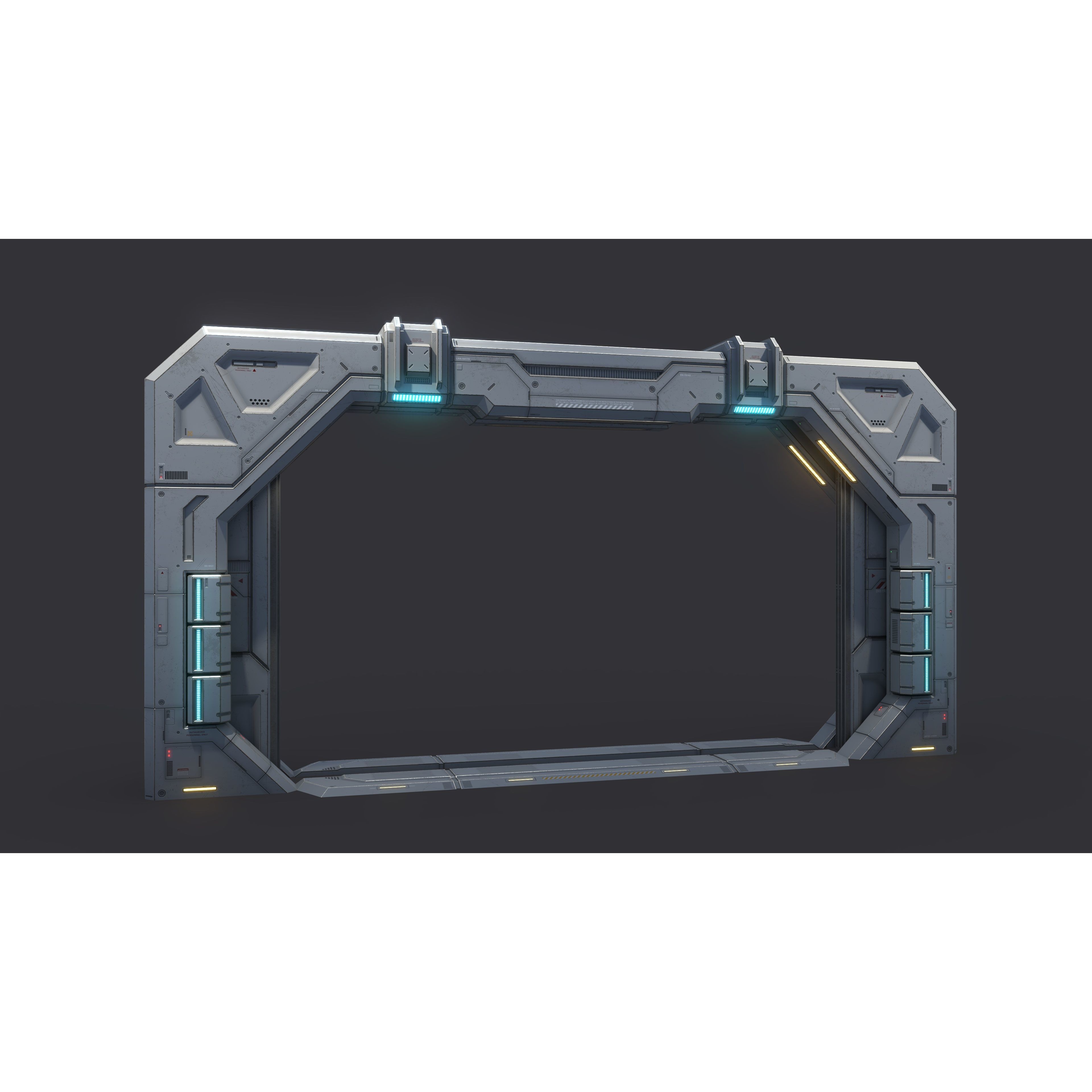 Sci-Fi Door Kit Vol 1 - Low-Poly Game-Ready 3D Model - View 19