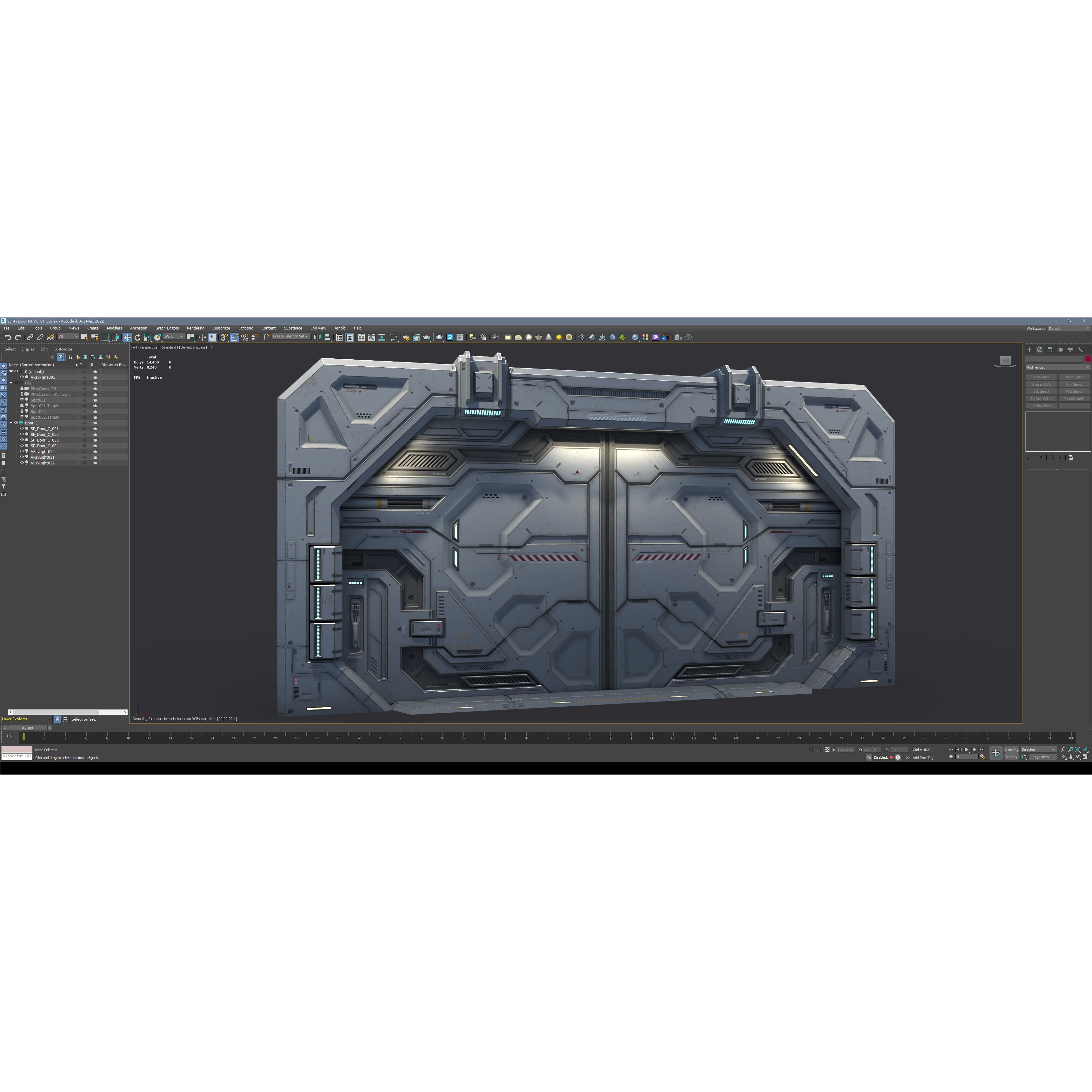 Sci-Fi Door Kit Vol 1 - Low-Poly Game-Ready 3D Model - View 20