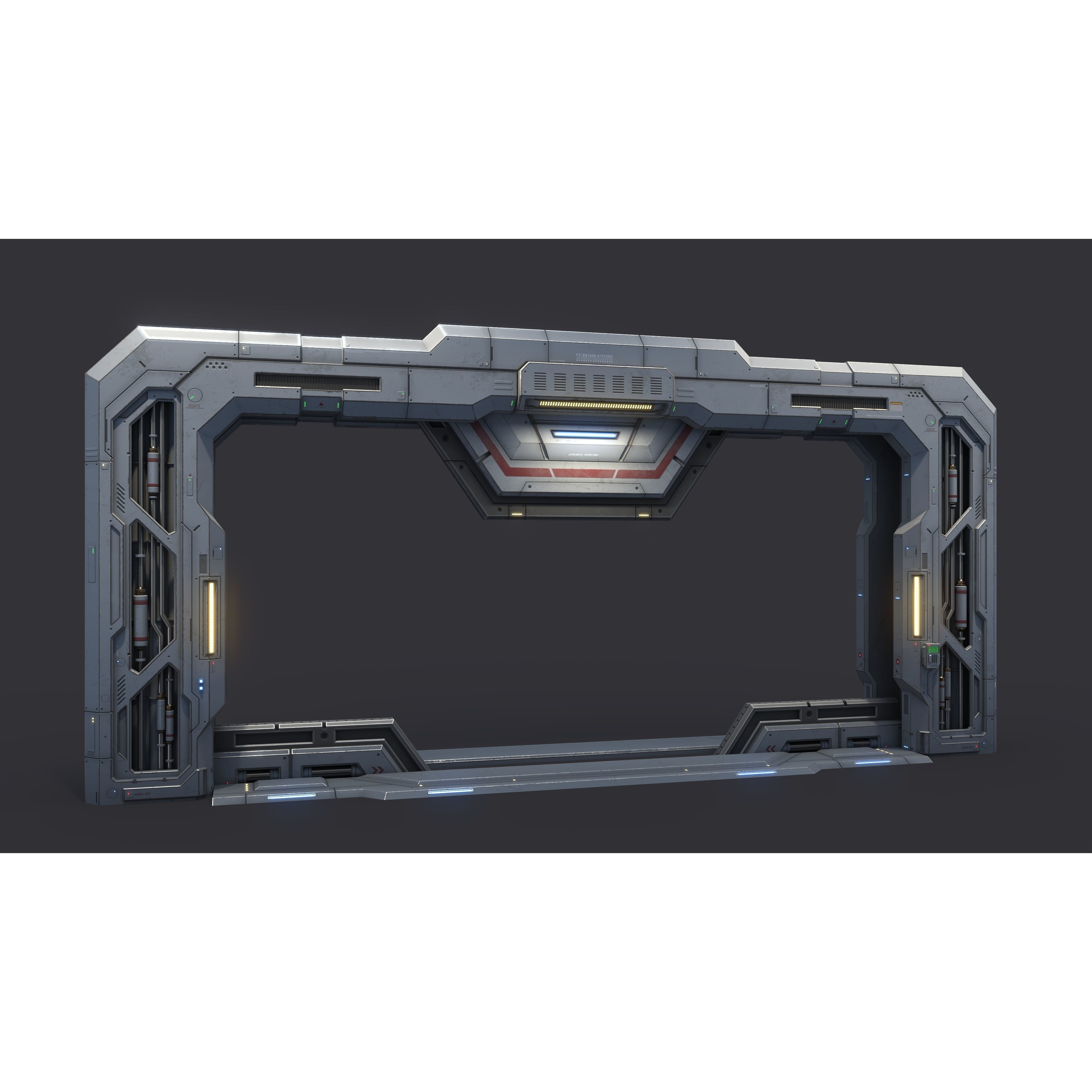 Sci-Fi Door Kit Vol 1 - Low-Poly Game-Ready 3D Model - View 26