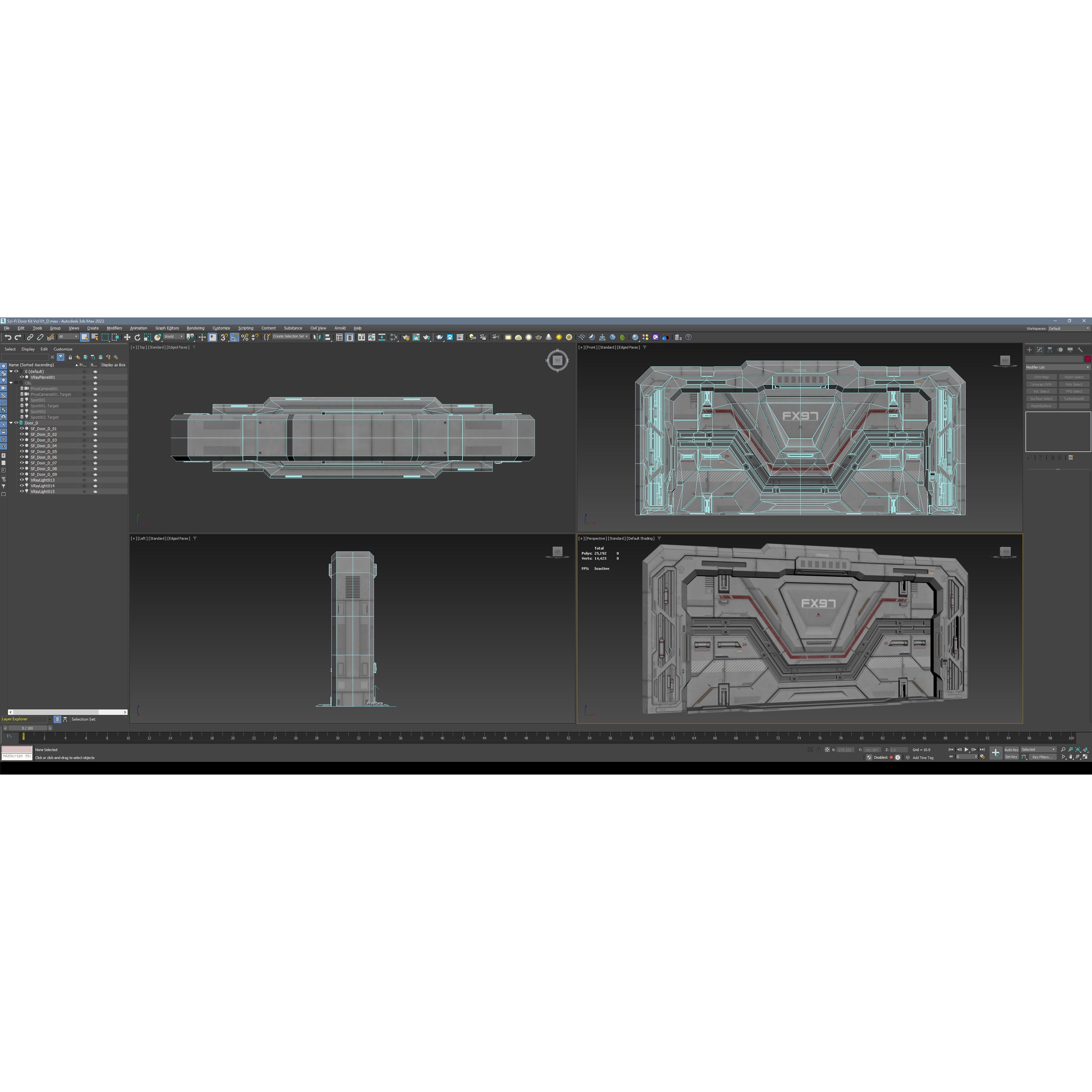 Sci-Fi Door Kit Vol 1 - Low-Poly Game-Ready 3D Model - View 28