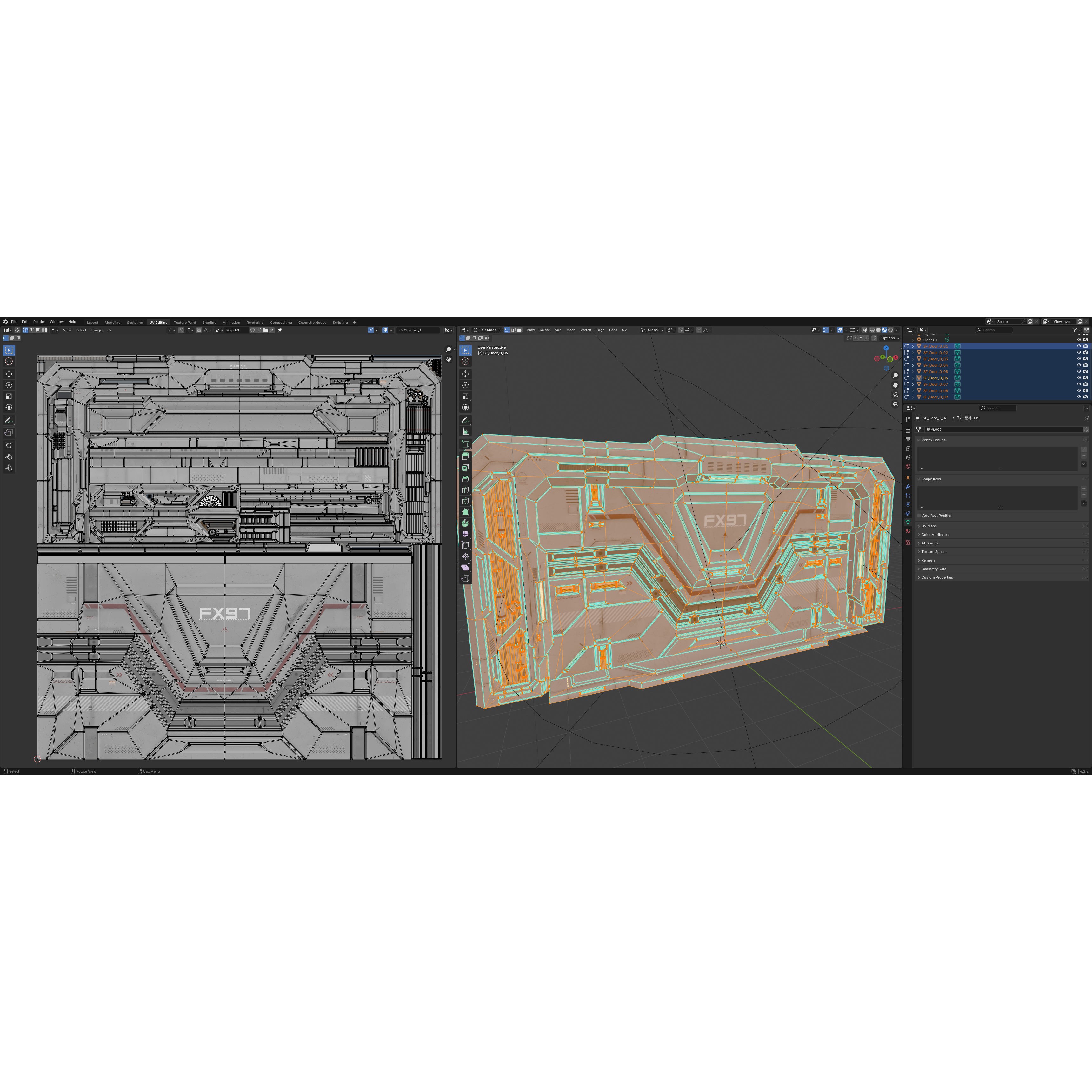 Sci-Fi Door Kit Vol 1 - Low-Poly Game-Ready 3D Model - View 31